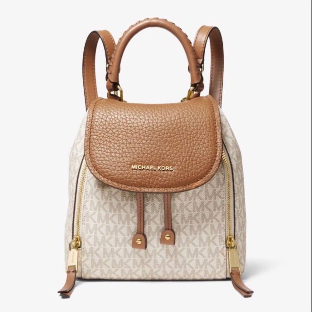 Michael Kors Viv Logo And Leather Backpack